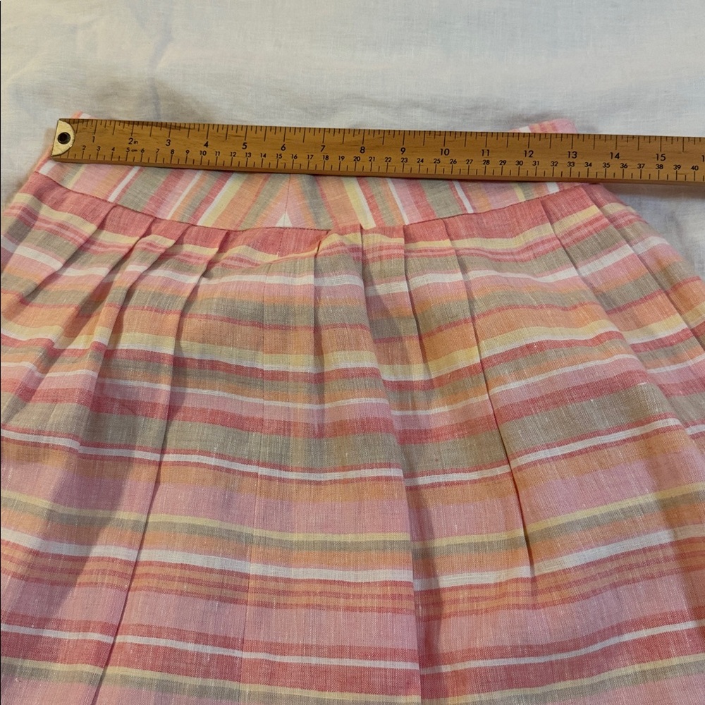 Perfect pink and peach Brooks Brothers linen skirt, womens size 2 - Picture 6 of 11